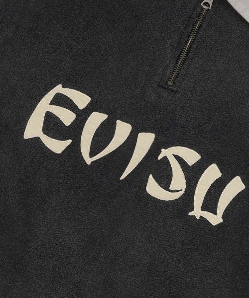 EVISU（エヴィス）の「【EVISU】BLOCKING HEAVY WASHED HALF ZIP SWEATSHIRT / ブラック [2EAEJM5SW6106]（スウェット・メンズ・ブラック・M/L/LL/S）」の6枚目の写真