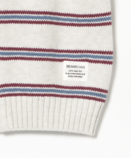 BEAMS mini（ビームスミニ）の「ボーダー ニット ベスト 2025FW（90～140cm）（ベスト・キッズ・ホワイト系その他5/ネイビー・(130~140)/M(110～120)/S(90～100)）」の11枚目の写真