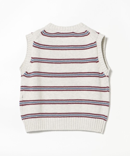 BEAMS mini（ビームスミニ）の「ボーダー ニット ベスト 2025FW（90～140cm）（ベスト・キッズ・ホワイト系その他5/ネイビー・(130~140)/M(110～120)/S(90～100)）」の13枚目の写真