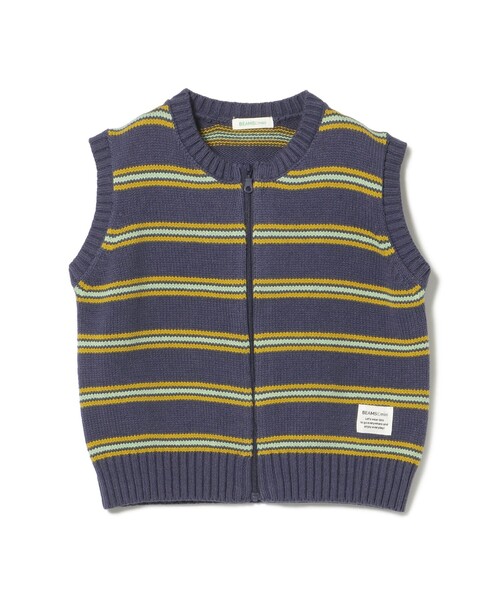 BEAMS mini（ビームスミニ）の「ボーダー ニット ベスト 2025FW（90～140cm）（ベスト・キッズ・ホワイト系その他5/ネイビー・(130~140)/M(110～120)/S(90～100)）」の15枚目の写真