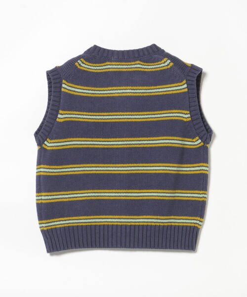 BEAMS mini（ビームスミニ）の「ボーダー ニット ベスト 2025FW（90～140cm）（ベスト・キッズ・ホワイト系その他5/ネイビー・(130~140)/M(110～120)/S(90～100)）」の16枚目の写真