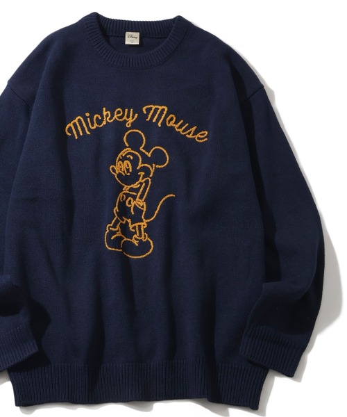 【パーリーゲイツ×ディズニー】限定コラボ ニット セーター ミッキーの手 紺×白 パーリーゲイツ×ディズニー】限定コラボ ニット セーター