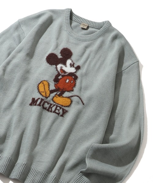 Disney（ディズニー）の「【Disney/ディズニー】アートワークデザイン ループ刺繍＆シャギー ジャガードニット（ニット/セーター・メンズ・オフホワイト/ネイビー/サックスブルー/グレイッシュベージュ・M/L/LL）」の18枚目の写真