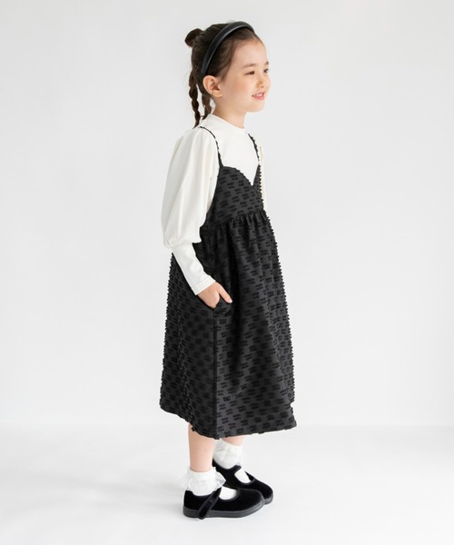 BRANSHES（ブランシェス）の「【プチレディ】キャミワンピース（ジャンパースカート・キッズ・オリーブ/ブラック・140/110/100/90/150/120/130）」の15枚目の写真