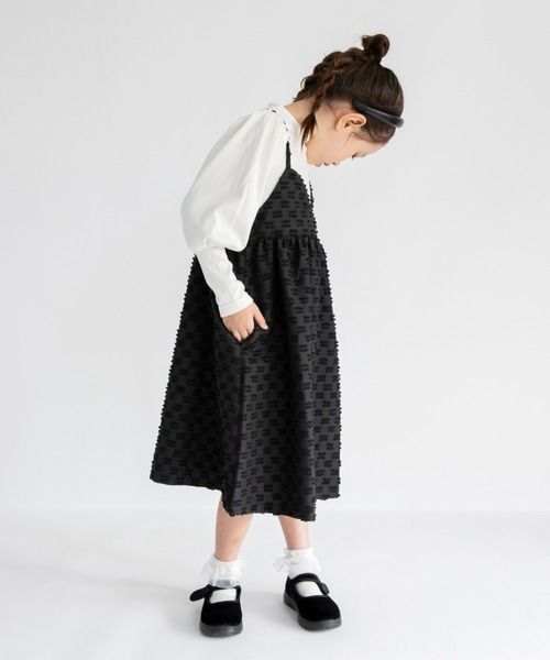BRANSHES（ブランシェス）の「【プチレディ】キャミワンピース（ジャンパースカート・キッズ・オリーブ/ブラック・140/110/100/90/150/120/130）」の16枚目の写真