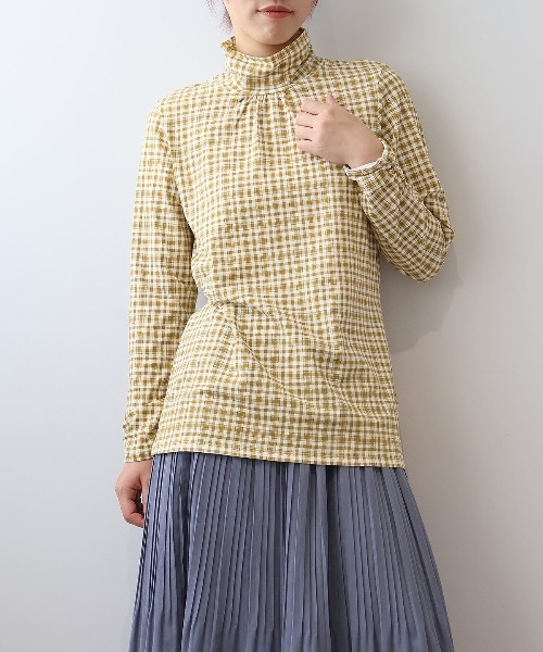 MB mint breeze(エムビーミントブリーズ)の「【L~6L 大きいサイズ】【プレスウォーム】天竺タートルネックTシャツ(Tシャツ/カットソー・レディース・エンジ/ネイビー/キャメル/チャコールグレー/サックスブルー/ブラック・5L/4L/3L/LL/6L)」の5枚目の写真