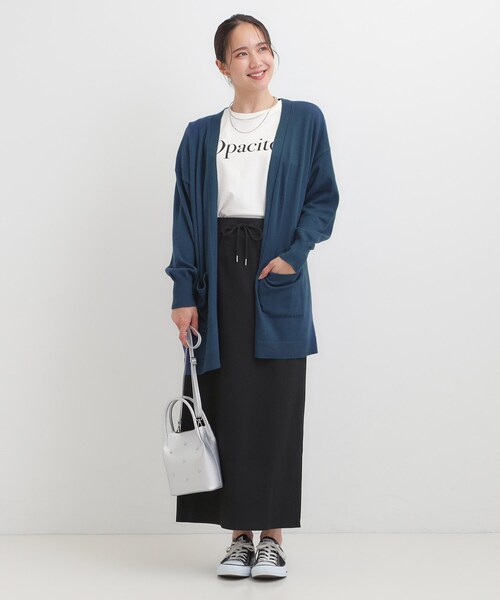 SHOO・LA・RUE(シューラルー)の「【洗える/体型カバー】もちもちタッチが心地よい トッパーカーディガン(カーディガン/ボレロ・レディース・グレー/ブルー系その他/レッド系1/ブラック・00)」の19枚目の写真