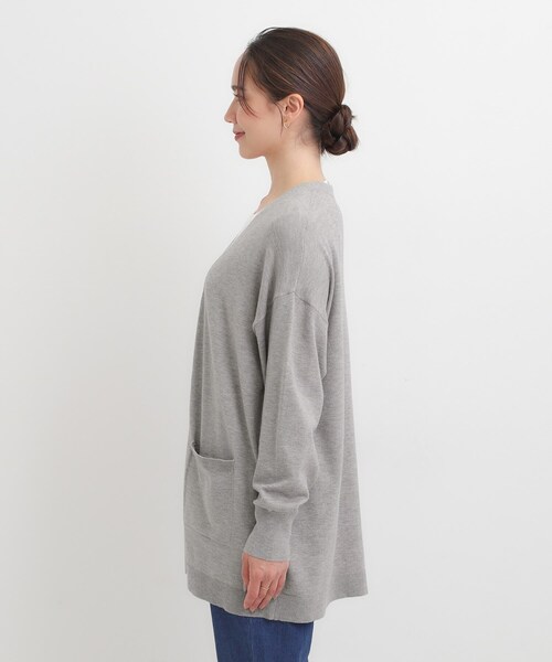 SHOO・LA・RUE(シューラルー)の「【洗える/体型カバー】もちもちタッチが心地よい トッパーカーディガン(カーディガン/ボレロ・レディース・グレー/ブルー系その他/レッド系1/ブラック・00)」の22枚目の写真
