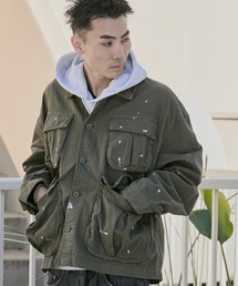 ALL RUNS | ペイントデザイン ４フラップポケット デザインBDUジャケット(カバーオール)