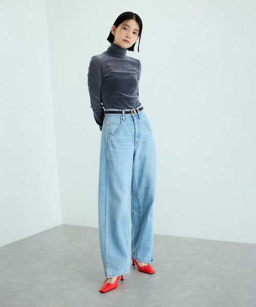 ADAM ET ROPE'（アダムエロペ）の「フロッキーチュールタートルネックプルオーバー（Tシャツ/カットソー・レディース・ダークブラウン/ホワイト系その他2/ブルー系その他6・FREE）」の5枚目の写真