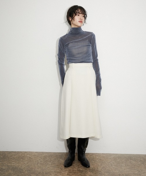 ADAM ET ROPE'（アダムエロペ）の「フロッキーチュールタートルネックプルオーバー（Tシャツ/カットソー・レディース・ダークブラウン/ホワイト系その他2/ブルー系その他6・FREE）」の6枚目の写真