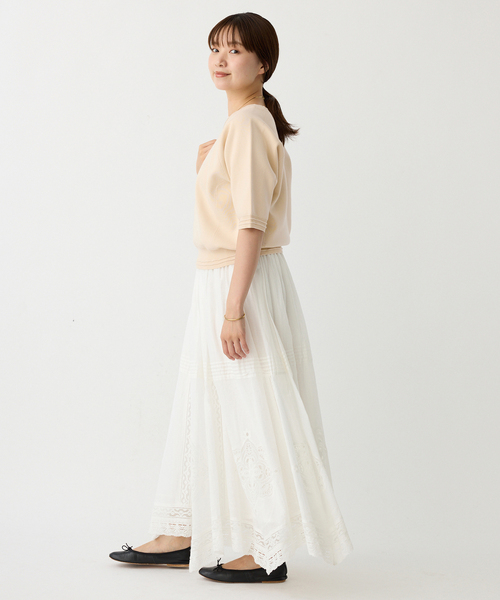 IENA(イエナ)の「Wニットスウェットプルオーバー(ニット/セーター・レディース・ネイビー/アイボリー・FREE)」の20枚目の写真