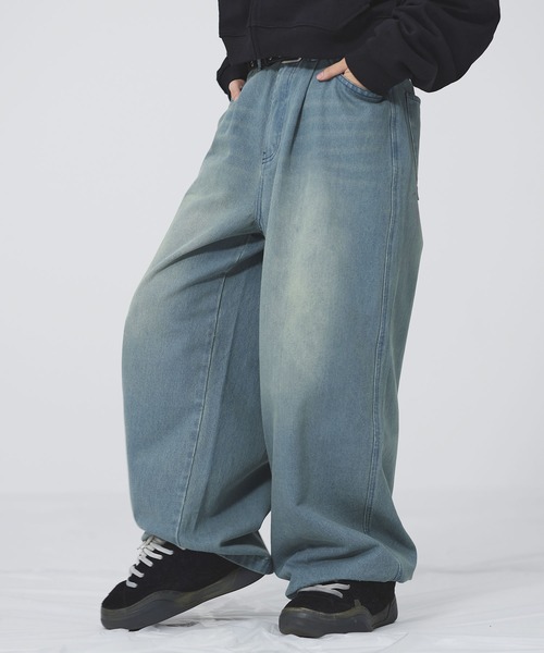 ワイドタックマルチカラーデニム【UNISEX】（デニムパンツ）｜MSG