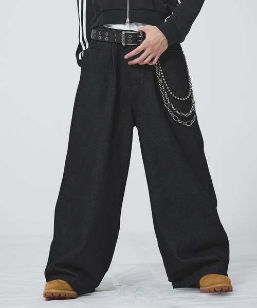 ワイドタックマルチカラーデニム【UNISEX】（デニムパンツ）｜MSG