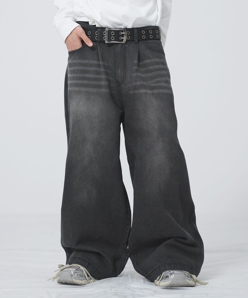 ワイドタックマルチカラーデニム【UNISEX】（デニムパンツ）｜MSG