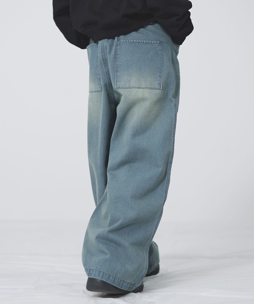 MSG(エムエスジー)の「ワイドタックマルチカラーデニム【UNISEX】(デニムパンツ・メンズ・レッド/ブラック系/ブルー/ブラック/ライトブルー・S/M/L/XL)」の11枚目の写真