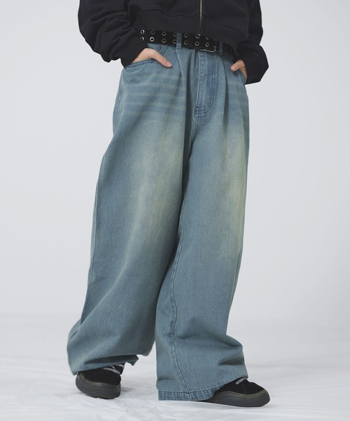 MSG(エムエスジー)の「ワイドタックマルチカラーデニム【UNISEX】(デニムパンツ・メンズ・レッド/ブラック系/ブルー/ブラック/ライトブルー・S/M/L/XL)」の13枚目の写真