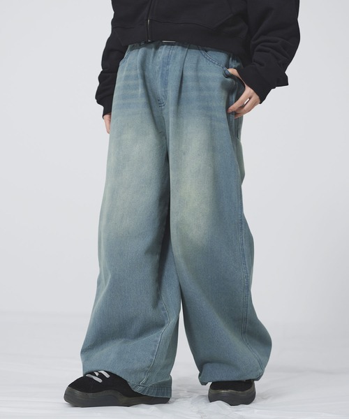 ワイドタックマルチカラーデニム【UNISEX】（デニムパンツ）｜MSG