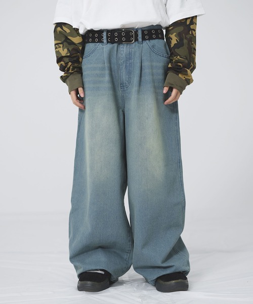ワイドタックマルチカラーデニム【UNISEX】（デニムパンツ）｜MSG