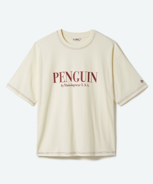 Munsingwearニューペンギンプリントホワイトワンピース（新品タグ付) MUNSINGWEAR 【WEB限定】キャラクターペンギン ロゴフーディワンピース