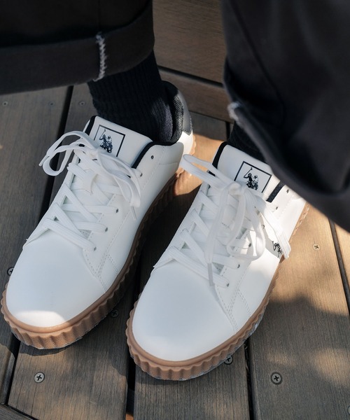 U.S. POLO ASSN.(ユーエスポロアッスン)の「【U.S. POLO ASSN./ユーエスポロアッスン】【上質なPUレザーの高級感】厚底ボリュームソール ワンポイント ローカットスニーカー(スニーカー・メンズ・ホワイト/ネイビー/ブラック・25cm/26cm/26.5cm/27cm/25.5cm)」の9枚目の写真