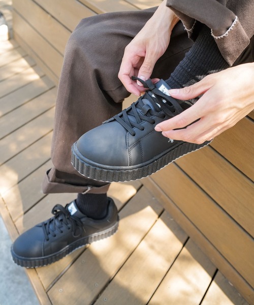 U.S. POLO ASSN.(ユーエスポロアッスン)の「【U.S. POLO ASSN./ユーエスポロアッスン】【上質なPUレザーの高級感】厚底ボリュームソール ワンポイント ローカットスニーカー(スニーカー・メンズ・ホワイト/ネイビー/ブラック・25cm/26cm/26.5cm/27cm/25.5cm)」の12枚目の写真