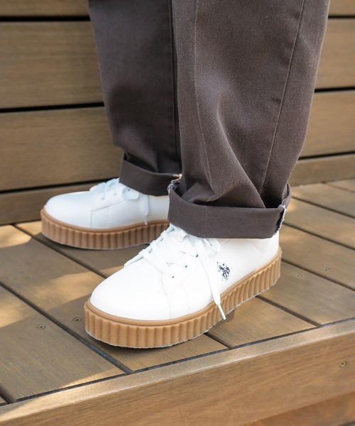 U.S. POLO ASSN.(ユーエスポロアッスン)の「【U.S. POLO ASSN./ユーエスポロアッスン】【上質なPUレザーの高級感】厚底ボリュームソール ワンポイント ローカットスニーカー(スニーカー・メンズ・ホワイト/ネイビー/ブラック・25cm/26cm/26.5cm/27cm/25.5cm)」の18枚目の写真