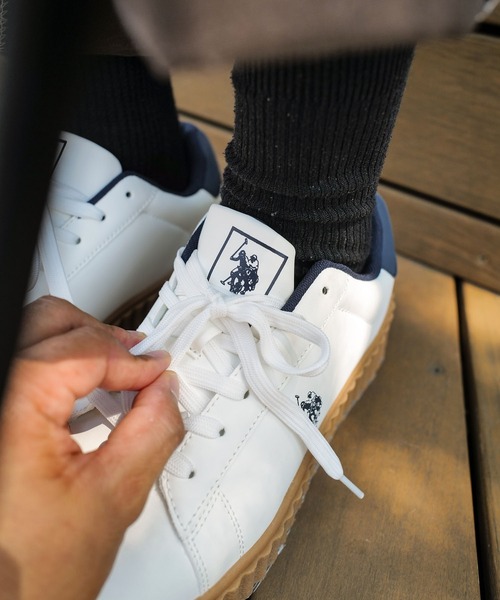 U.S. POLO ASSN.(ユーエスポロアッスン)の「【U.S. POLO ASSN./ユーエスポロアッスン】【上質なPUレザーの高級感】厚底ボリュームソール ワンポイント ローカットスニーカー(スニーカー・メンズ・ホワイト/ネイビー/ブラック・25cm/26cm/26.5cm/27cm/25.5cm)」の21枚目の写真