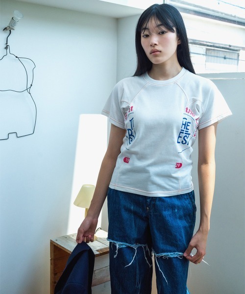 soduk(スドーク)の「【soduk】the best college t-shirt(Tシャツ/カットソー・レディース・ネイビー/ホワイト/グレー・ONE SIZE)」の1枚目の写真