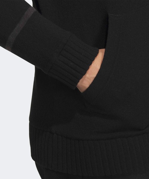 セール】防風性に優れた裏地付きフルジップ ニットセーター【adidas