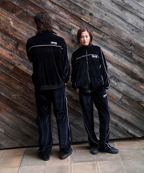 セール】VELOUR TRACK PANTS/THRASHER スラッシャー ベロア トラック