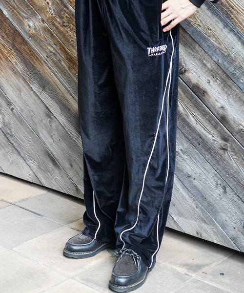 THRASHER(スラッシャー)の「VELOUR TRACK PANTS/THRASHER スラッシャー ベロア トラックパンツ ジャージ スポーツMIX ストリート Y2K レトロ ユニセックス(その他パンツ・メンズ・ブラック・MEDIUM/LARGE/X-LARGE)」の10枚目の写真