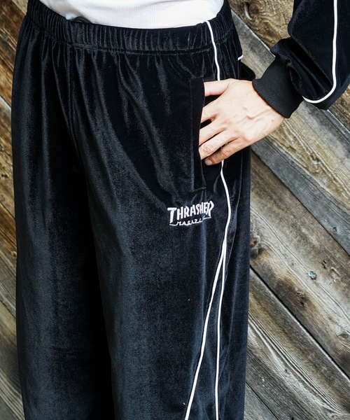 セール】VELOUR TRACK PANTS/THRASHER スラッシャー ベロア トラック