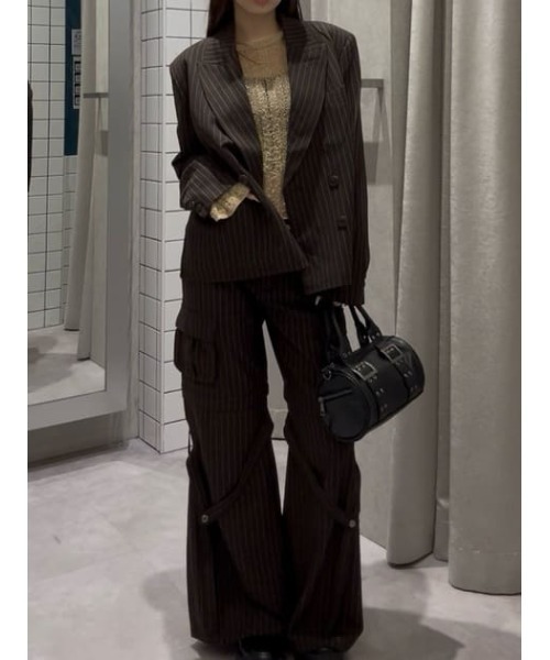 LAGUA GEM（ラグアジェム）の「STRIPE CARGO スラックス（スラックス・レディース・ブラック/ブラウン・X-SMALL/SMALL/MEDIUM）」の9枚目の写真