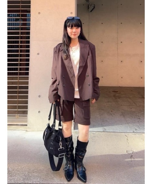 LAGUA GEM（ラグアジェム）の「STRIPE CARGO スラックス（スラックス・レディース・ブラック/ブラウン・X-SMALL/SMALL/MEDIUM）」の7枚目の写真