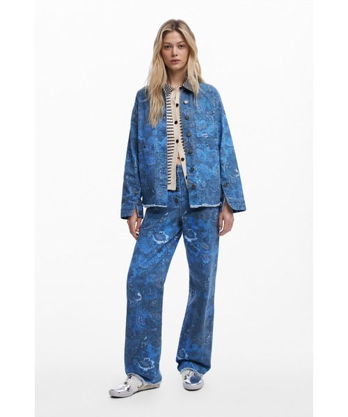 Desigual（デシグアル）の「ペイズリー柄のサージパンツ（その他パンツ・レディース・ブルー・S/M/L/XS/XL）」の4枚目の写真