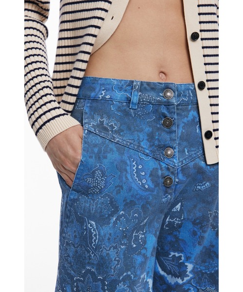 Desigual（デシグアル）の「ペイズリー柄のサージパンツ（その他パンツ・レディース・ブルー・S/M/L/XS/XL）」の3枚目の写真