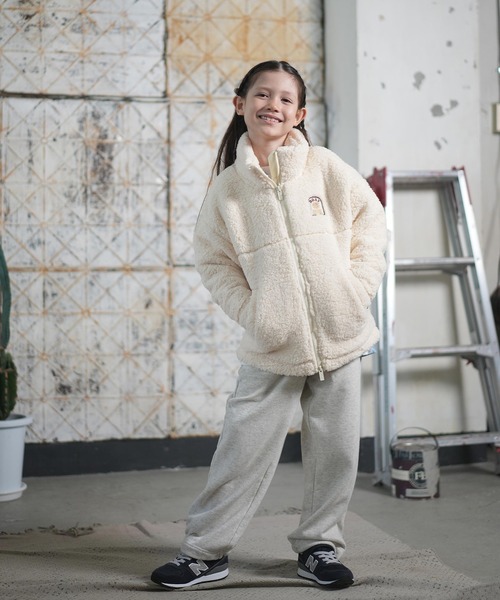 ROXY(ロキシー)の「ROXY/ロキシー アウター キッズ ボア ジャケット 撥水加工 中綿 MINI BELLIS BOA JACKET TJK254081(その他アウター・キッズ・コーラル/ナチュラル・150cm/140cm/130cm/120cm)」の5枚目の写真