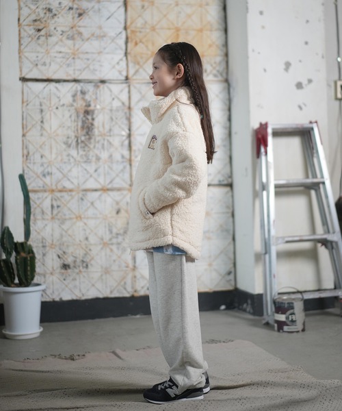 ROXY(ロキシー)の「ROXY/ロキシー アウター キッズ ボア ジャケット 撥水加工 中綿 MINI BELLIS BOA JACKET TJK254081(その他アウター・キッズ・コーラル/ナチュラル・150cm/140cm/130cm/120cm)」の6枚目の写真