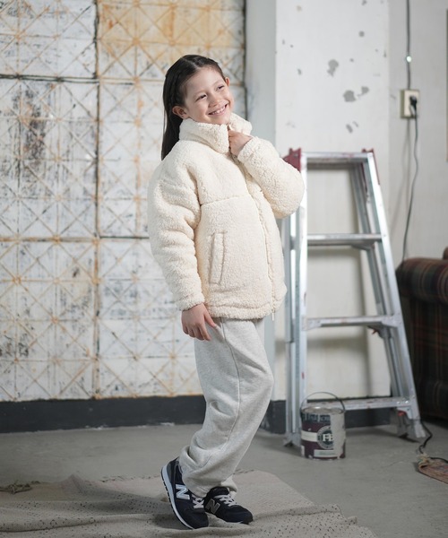 ROXY(ロキシー)の「ROXY/ロキシー アウター キッズ ボア ジャケット 撥水加工 中綿 MINI BELLIS BOA JACKET TJK254081(その他アウター・キッズ・コーラル/ナチュラル・150cm/140cm/130cm/120cm)」の8枚目の写真