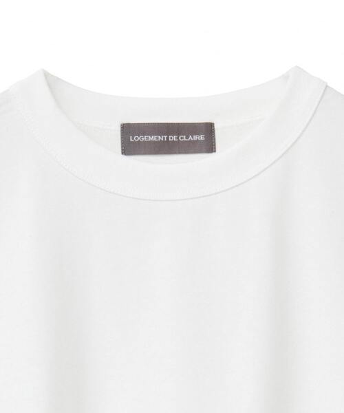 LOGEMENT DE CLAIRE（ロジュモンドクレール）の「定番ラウンドヘムロングTシャツ（Tシャツ/カットソー・レディース・モカ/ホワイト×ブラック/オフホワイト/ブラック・FREE）」の9枚目の写真