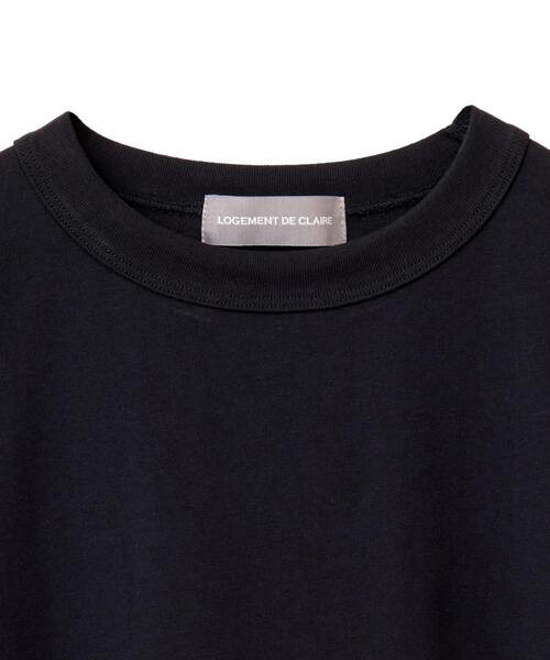 LOGEMENT DE CLAIRE（ロジュモンドクレール）の「定番ラウンドヘムロングTシャツ（Tシャツ/カットソー・レディース・モカ/ホワイト×ブラック/オフホワイト/ブラック・FREE）」の14枚目の写真