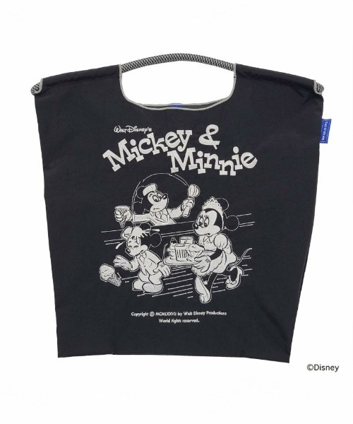 Ball&Chain（ボールアンドチェーン）の「[Ball&Chain]shopping bag-MICKEY＆MINNIE(M)（エコバッグ/サブバッグ・レディース・ブラック/ベージュ・M）」の2枚目の写真