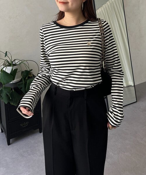 prose verse(プロズヴェール)の「ハート刺繍ボーダーロンT(Tシャツ/カットソー・レディース・ブラック系その他2/ブラック系その他・LARGE/MEDIUM)」の21枚目の写真