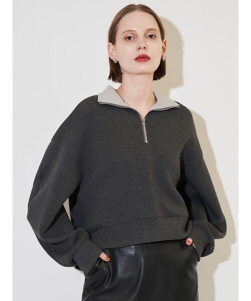 ELENDEEK（エレンディーク）の「ハーフジップカットソー（Tシャツ/カットソー・レディース・ネイビー/ブラウン/グレー・FREE）」の14枚目の写真