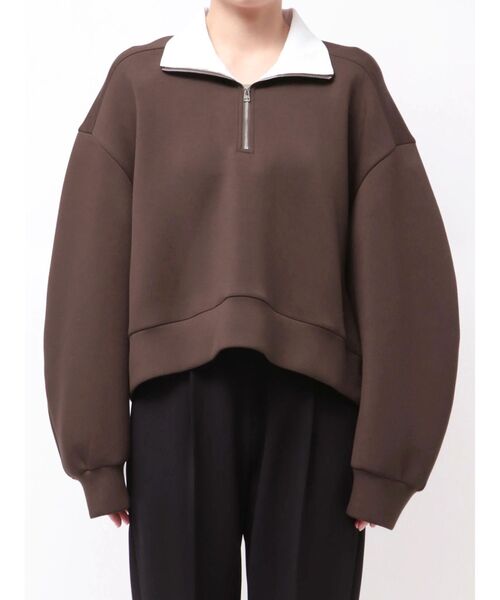 ELENDEEK（エレンディーク）の「ハーフジップカットソー（Tシャツ/カットソー・レディース・ネイビー/ブラウン/グレー・FREE）」の6枚目の写真