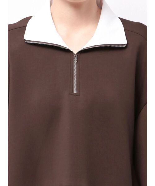 ELENDEEK（エレンディーク）の「ハーフジップカットソー（Tシャツ/カットソー・レディース・ネイビー/ブラウン/グレー・FREE）」の9枚目の写真