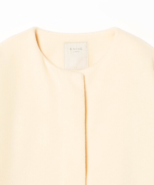 B:MING by BEAMS（ビーミングバイビームス）の「ドッキング コート（ノーカラーコート・レディース・オリーブ/ブラック/ホワイト系その他5・MEDIUM/SMALL）」の5枚目の写真