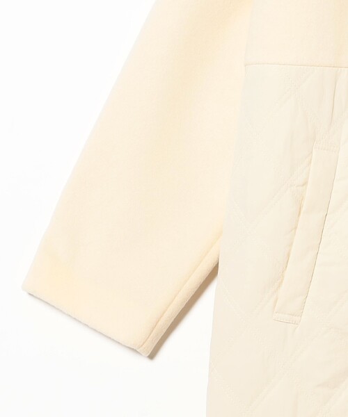 B:MING by BEAMS（ビーミングバイビームス）の「ドッキング コート（ノーカラーコート・レディース・オリーブ/ブラック/ホワイト系その他5・MEDIUM/SMALL）」の6枚目の写真