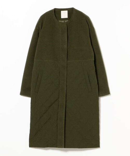 B:MING by BEAMS（ビーミングバイビームス）の「ドッキング コート（ノーカラーコート・レディース・オリーブ/ブラック/ホワイト系その他5・MEDIUM/SMALL）」の15枚目の写真